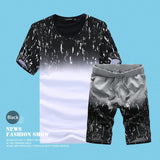 Summer Set Men Casual Beach Suits Short Sleeve 2PCS Sweatsuit + Shorts Fashion Tracksuit 2020 Men Sportsuits T-shirt + Shorts