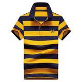 DARPHINKASA Polo Shirt Men Cotton Short-sleeved Men Fashion Stripes Polo Men Embroidery Polo Casual Men Short-sleeved