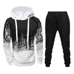 Men Brand Tracksuit Casual Hoodies and Sweatpants Set For Male Sportswear Two Piece Sets Sweatshirt + Pants Outfit Mens Clothing