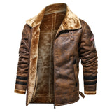 Brand Leather Jacket Men Winter Warm Thick Plus Size M-4XL Punk Faux PU Leather Jackets Motorcycle Retro Jacket Outerwear Coats