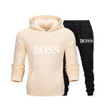 2Pcs/Set Men's Sportswear Sets 2020 Autumn Winter Hooded Thick Male Casual Tracksuit Men 2 Piece Sweatshirt + Sweatpants Set